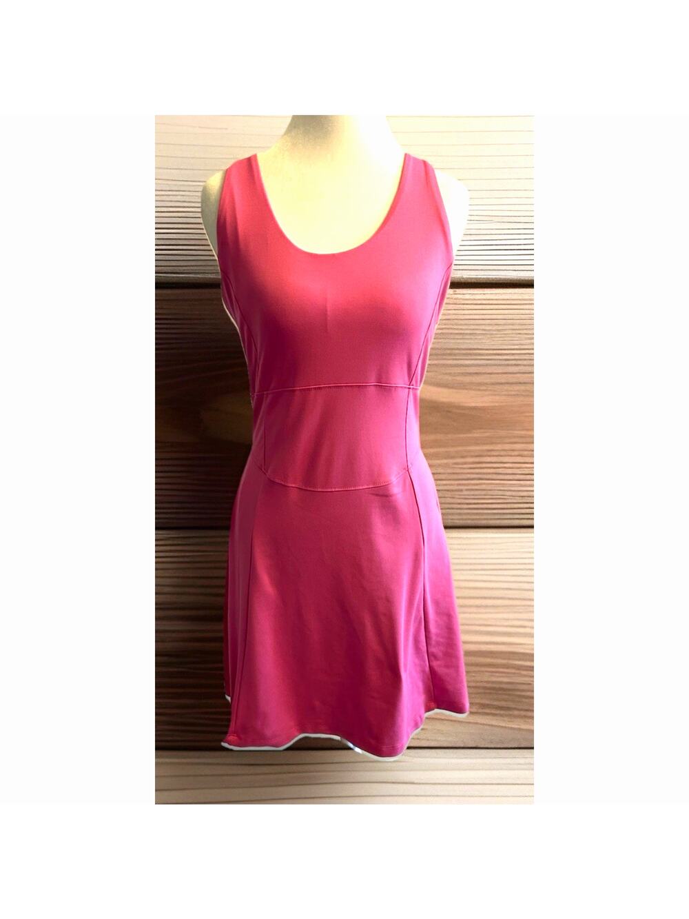 Pink Sporty Tennis Dress Preppy Sport Bra Barbie Flirty Fun Outdoor ActiveWear L